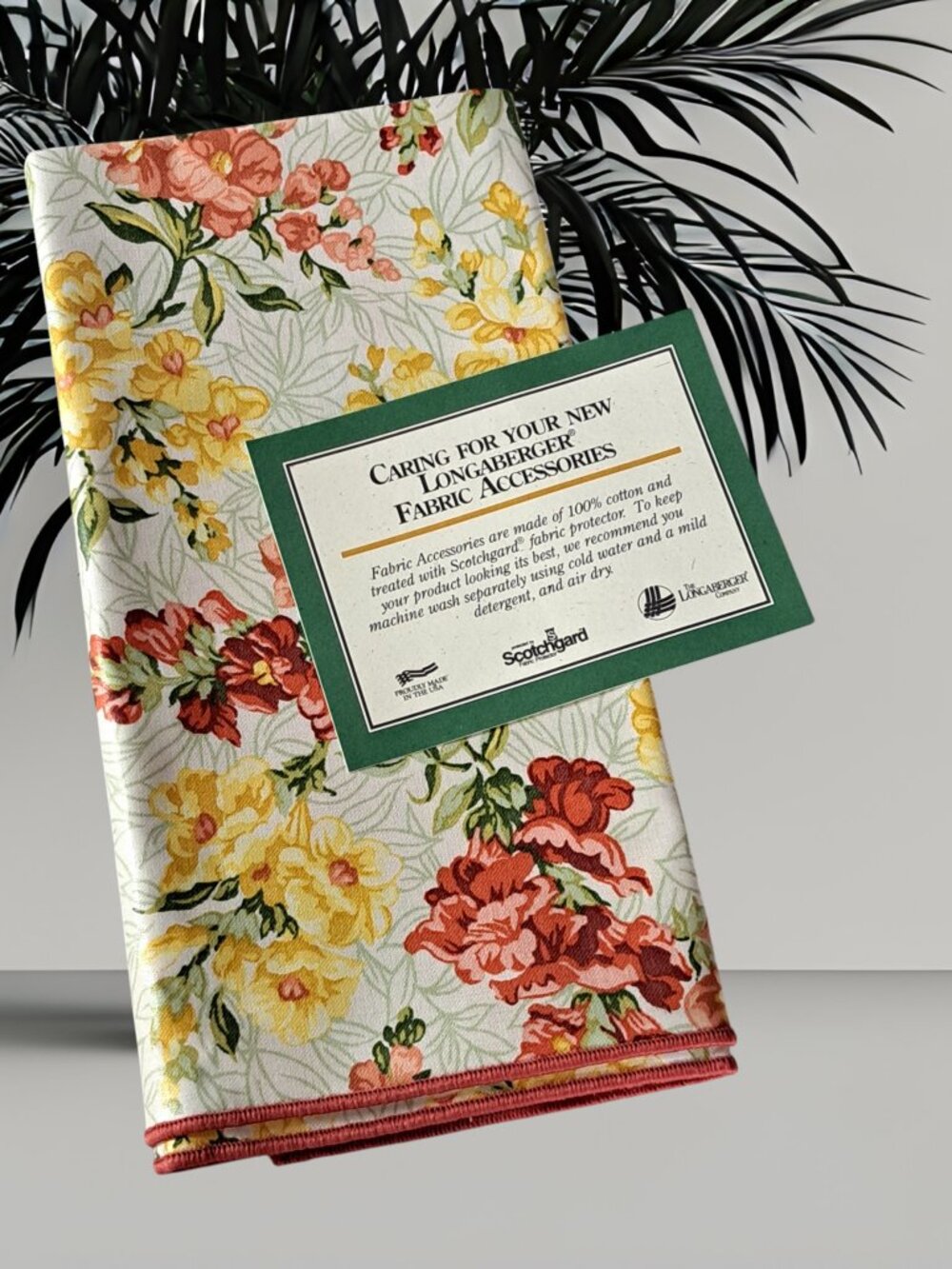 New Longaberger Snapdragon Cloth Napkins Floral Set Of 2 May Series 17x17 Fabric